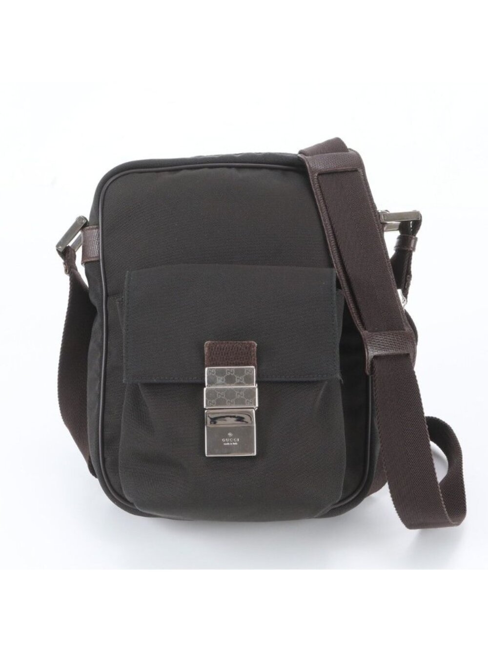 Gucci Leather Shoulder Bag Crossbody Messenger Business Tote Brown